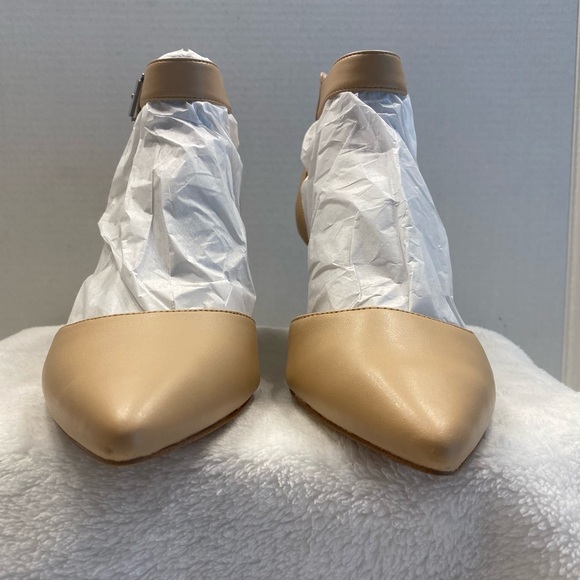 Sz 9 BCBGeneration BG-Tempest Nude Vintage Devon Leather High Heel Wedge Pumps - Picture 5 of 14